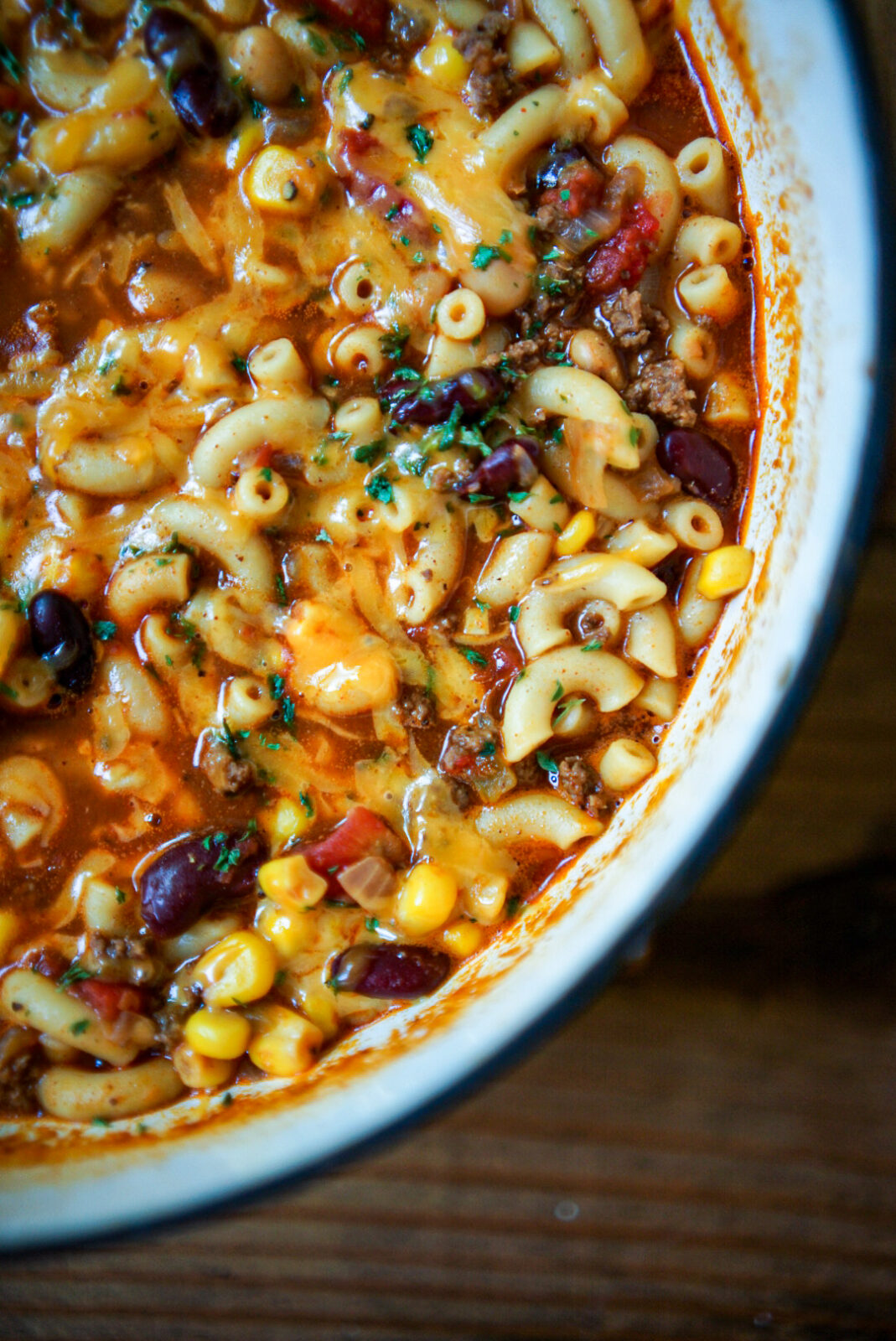 One Pot Chili Mac n' Cheese Goulash