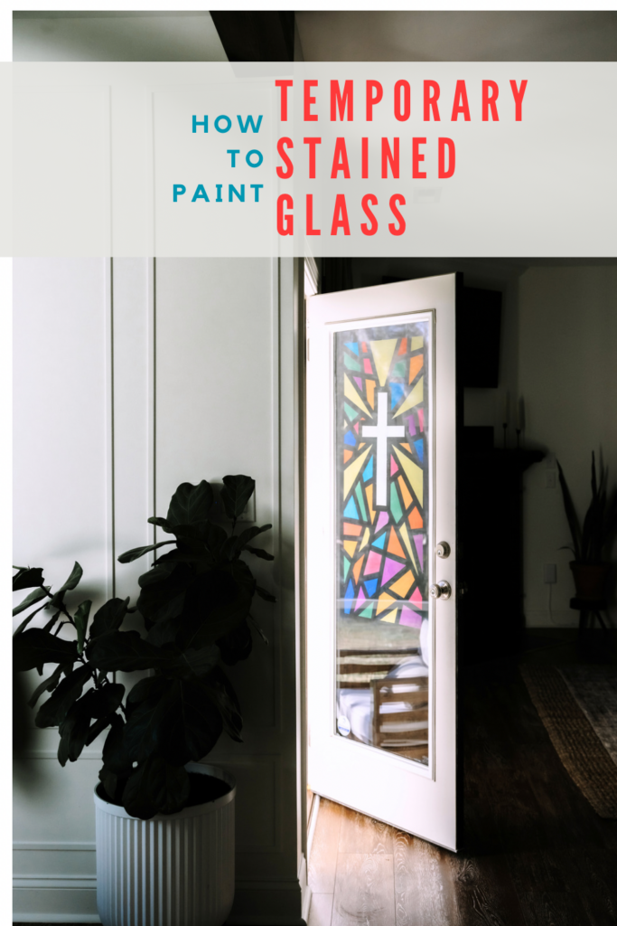 How to DIY a Faux Stained Glass Door for Easter - thefisher-house.com