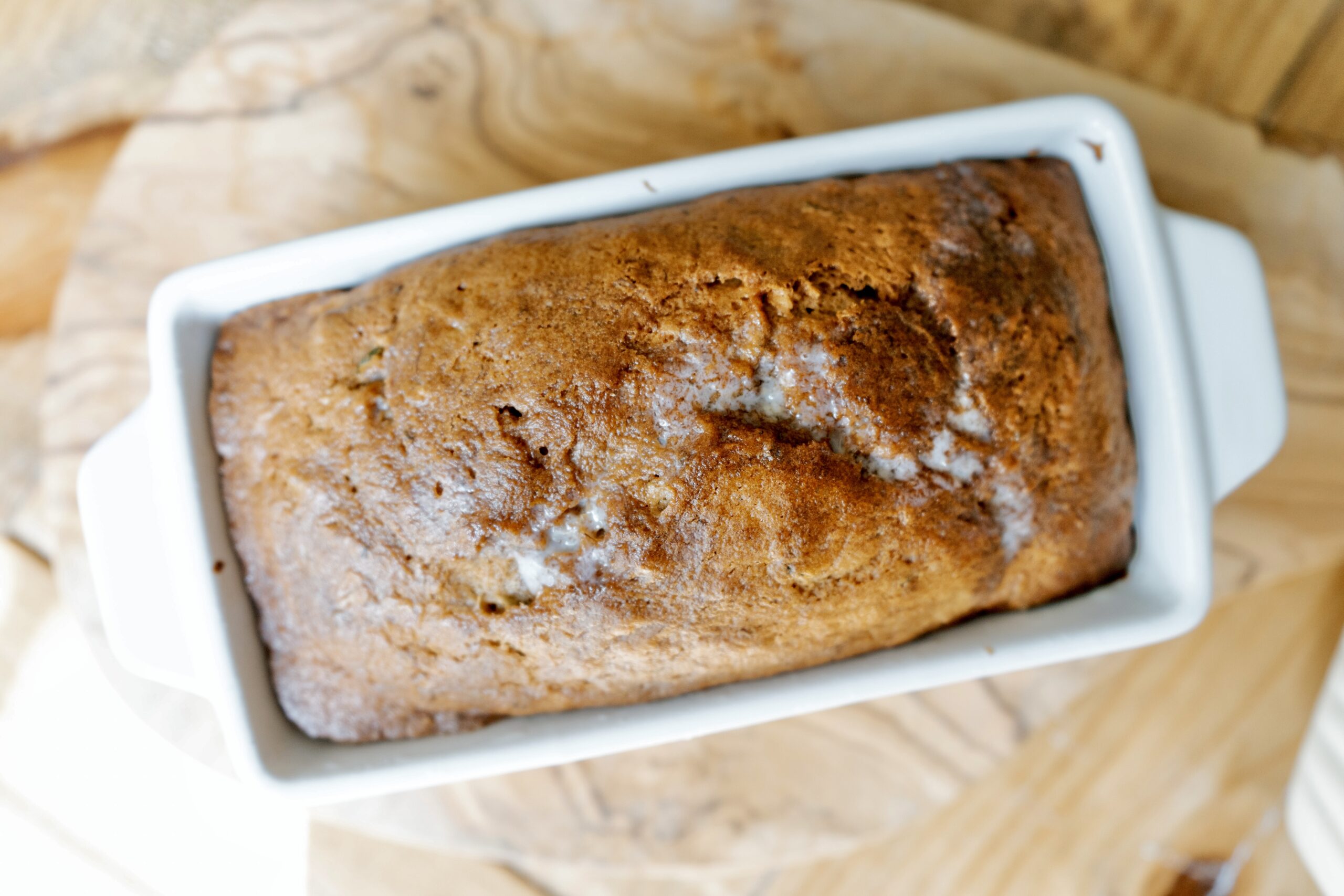 banana bread in loaf pan